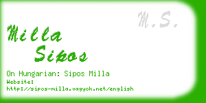 milla sipos business card